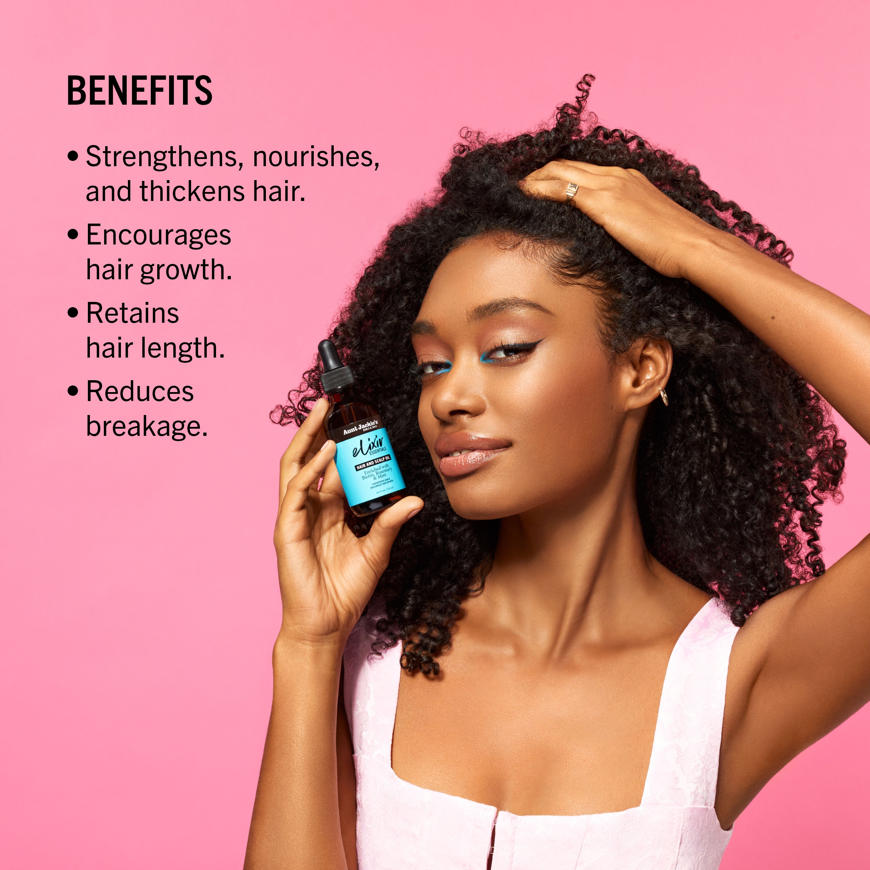 Aunt Jackie's Hair Elixir Oil - Biotin, Rosemary & Mint Scalp
