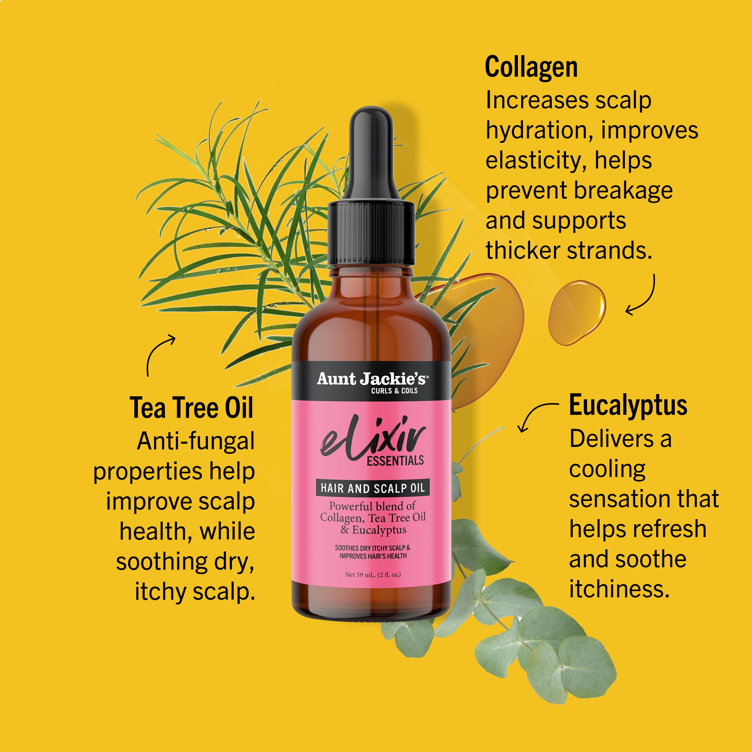 Aunt Jackie's Eucalyptus, Tea Tree & Castor Oil for Dry, Itchy Scalp