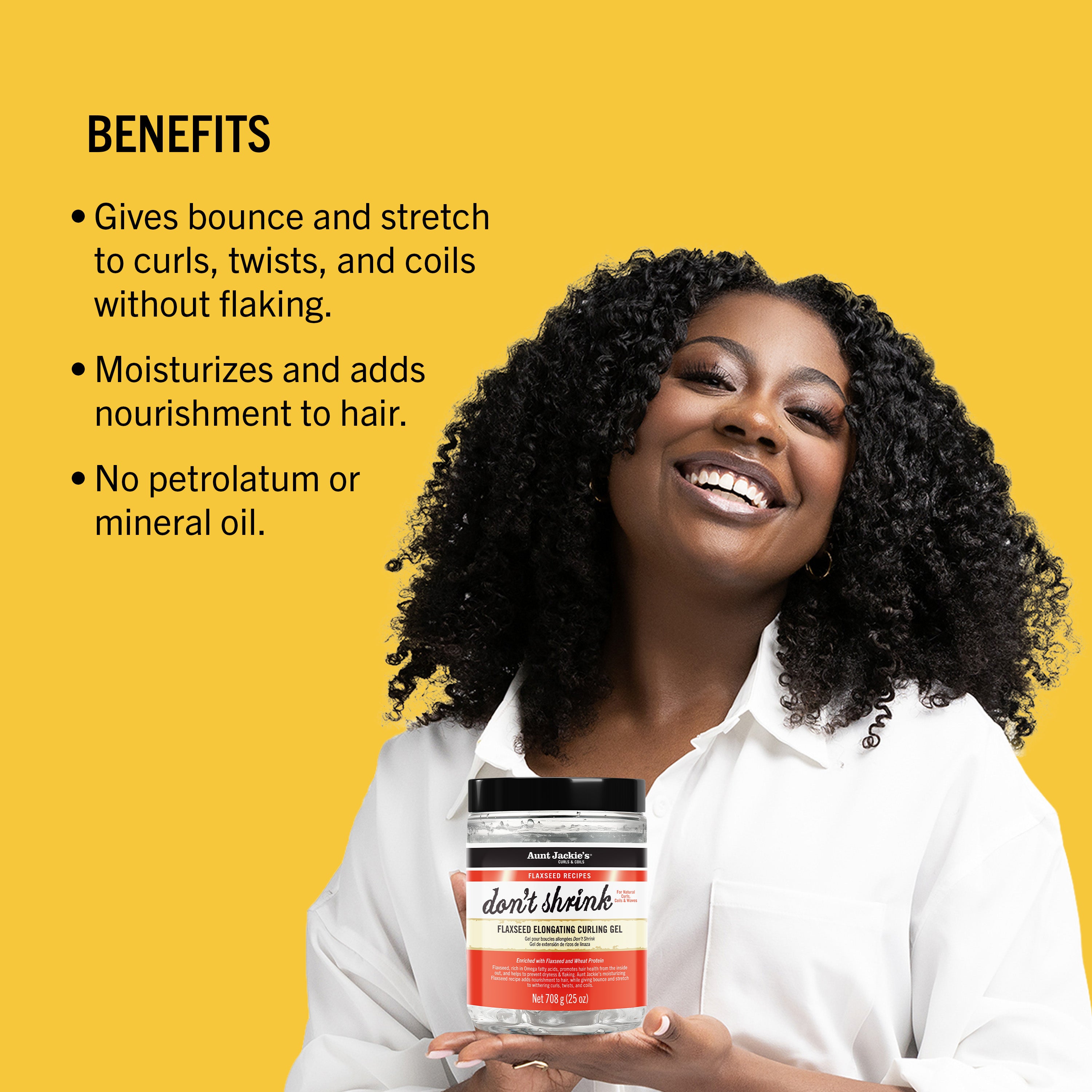 Aunt Jackie's Don't Shrink Flaxseed Elongating Curling Gel Natural